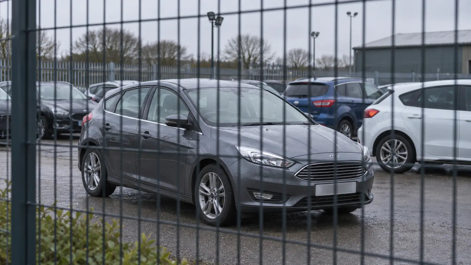 An ordinary car inside a secure UK vehicle compound